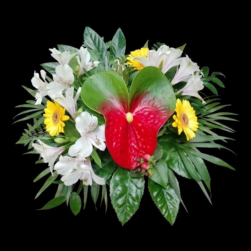 BLUMENSTRAUSS mit FLAMINGOBLUME