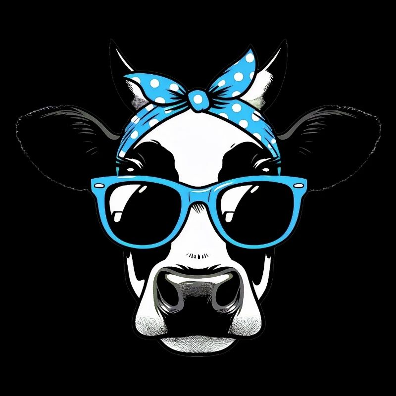 Vache avec lunettes de soleil