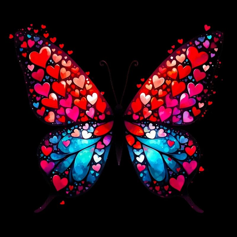Papillon avec des cœurs