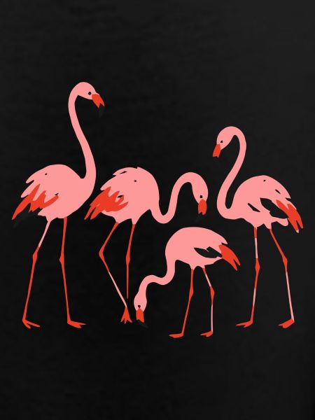 Lebendige Flamingowiese Illustration