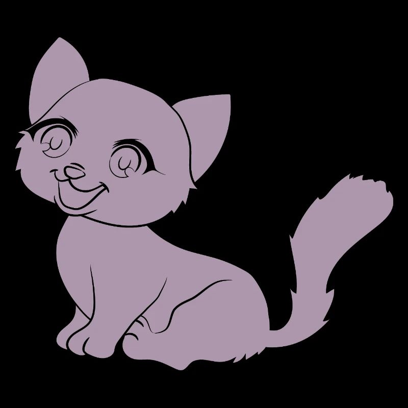 Mignon chat dessin animé silhouette minimaliste