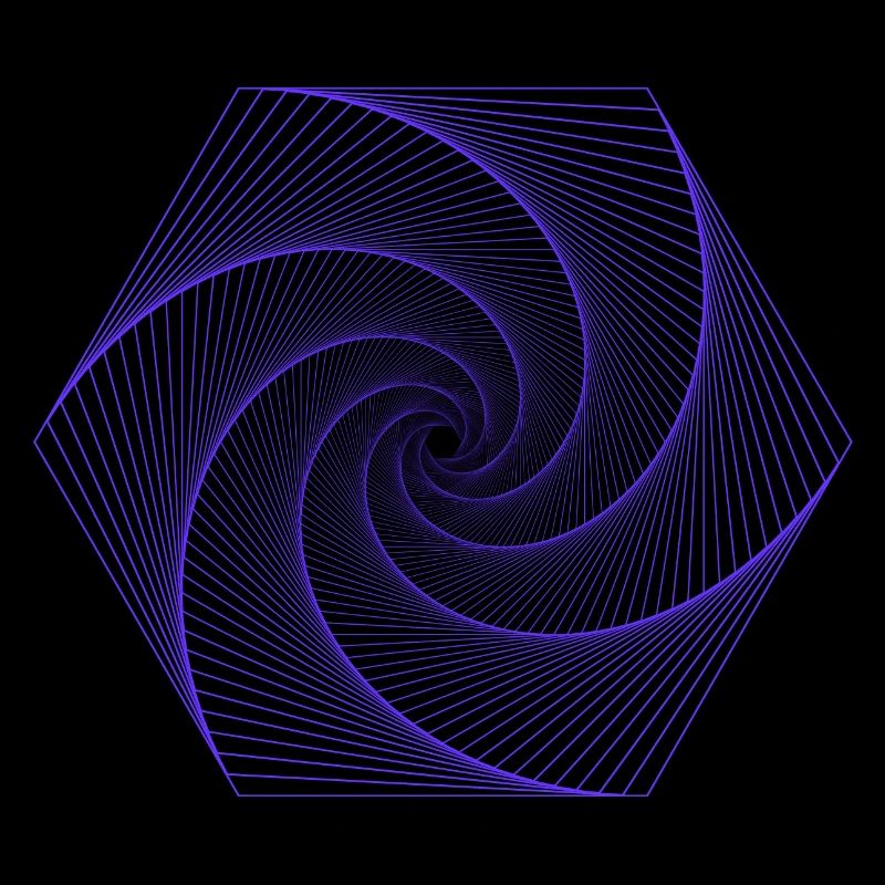 Spiral in hexagonal pattern