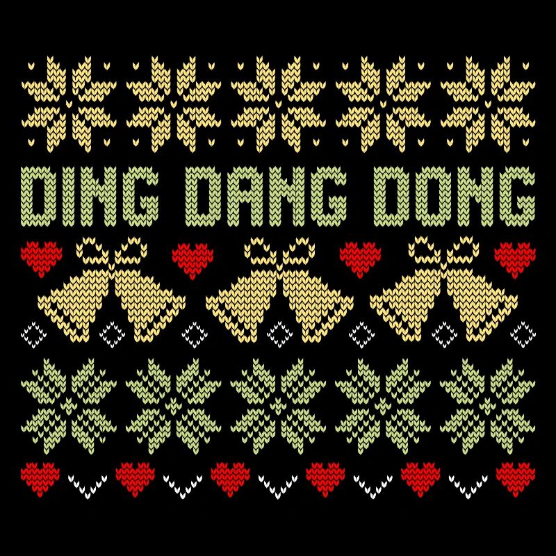 Ugly Christmas Sweater Pattern Snowflake Bell