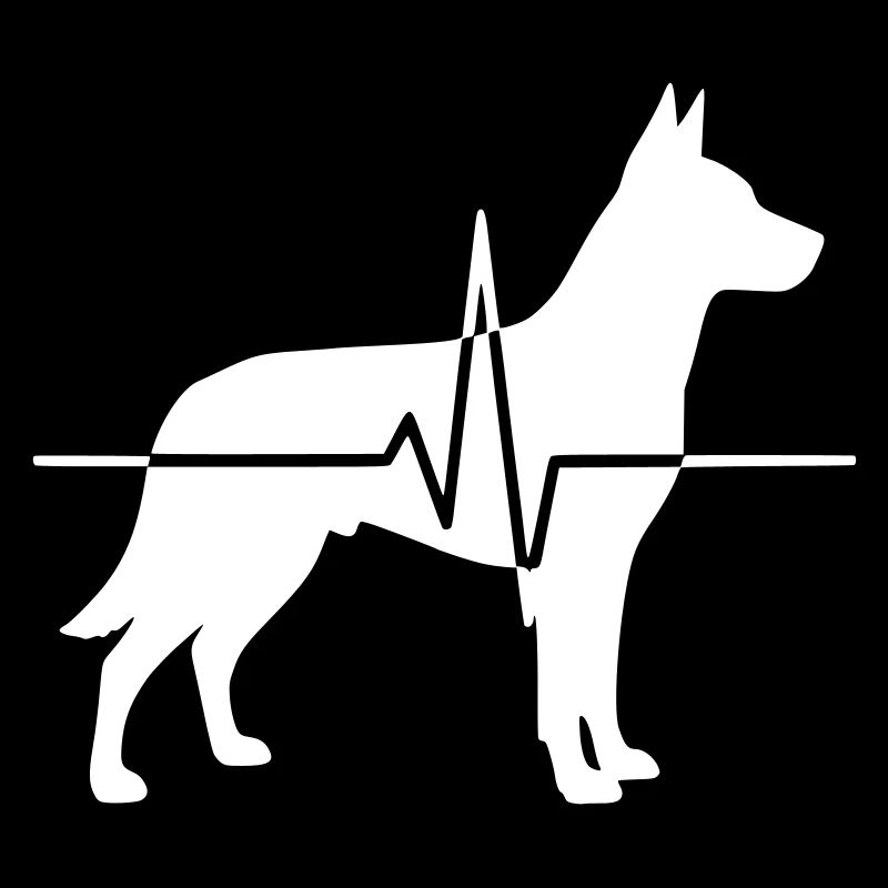 German Shepherd Heartbeat ECG Dog Vector