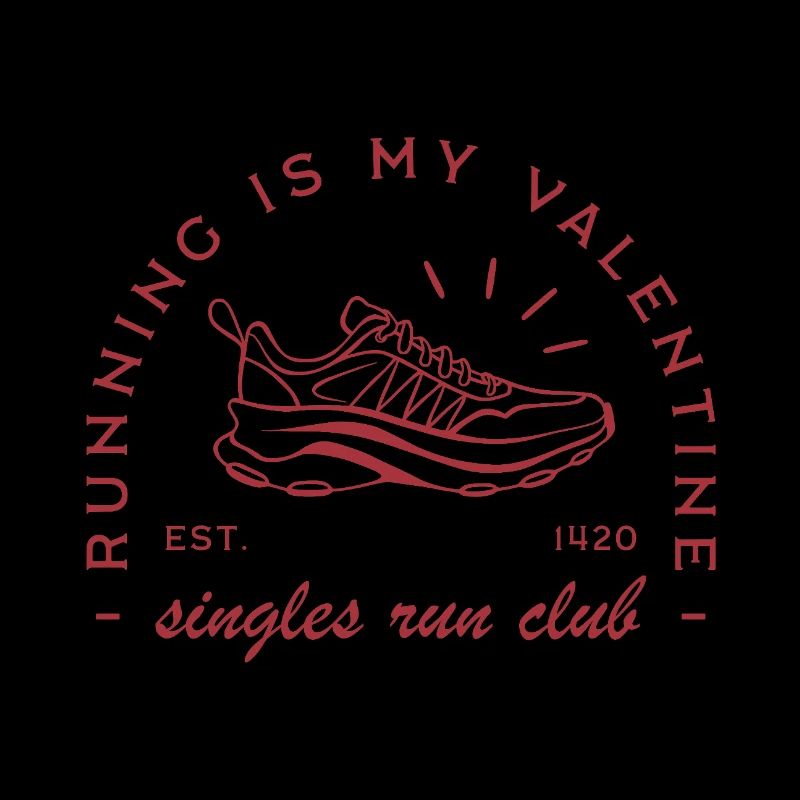 La course est mon club de course drôle pour célibataires de la Saint-Valentin