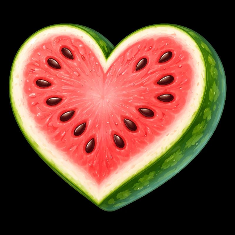 Illustration juteuse de pastèque en forme de cœur