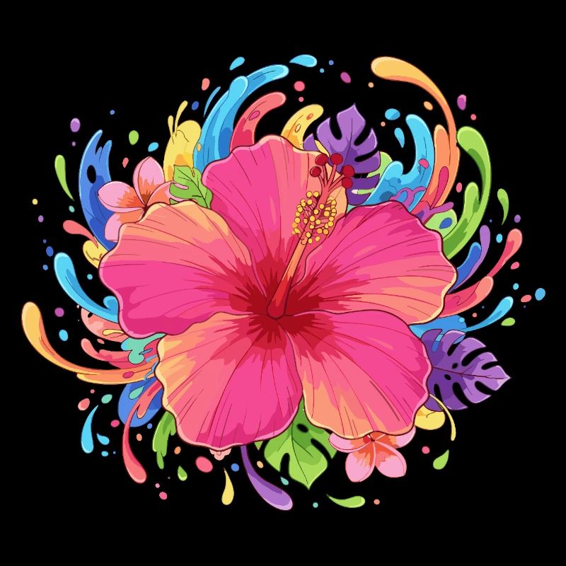 Explosion des couleurs de la fleur d’hibiscus