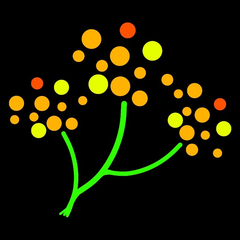 Neon Dotted Tree Burst