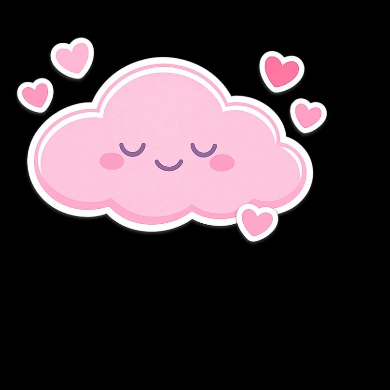 Pink Cloud Hearts Kawaii