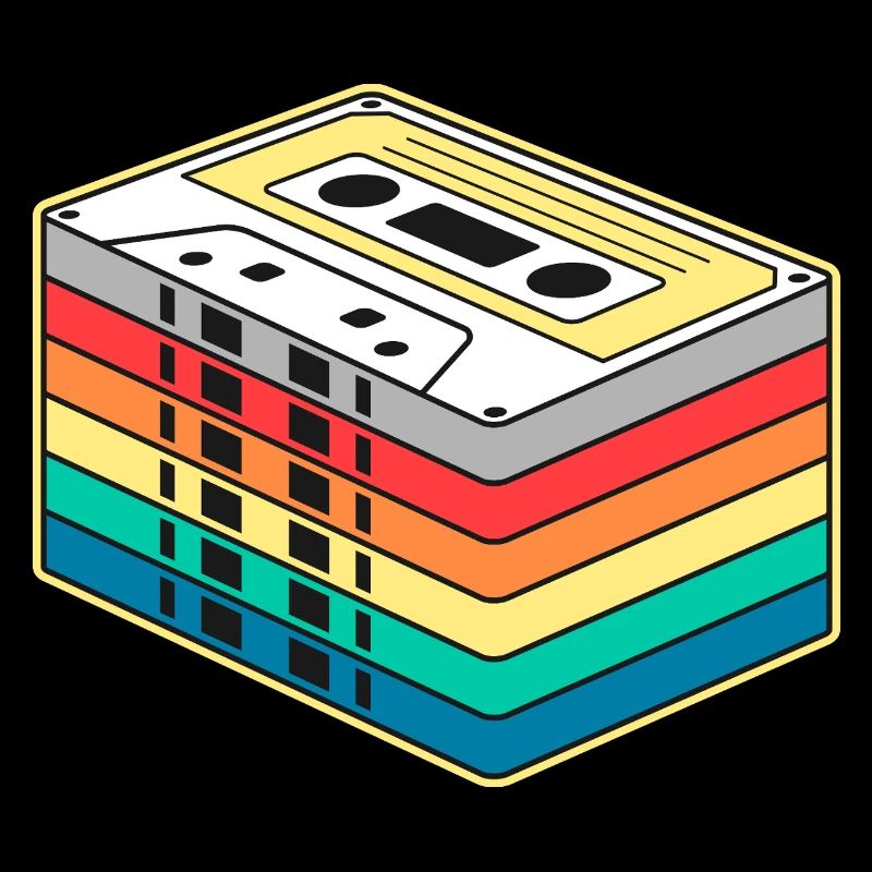 Bande cassette arc-en-ciel vibrante