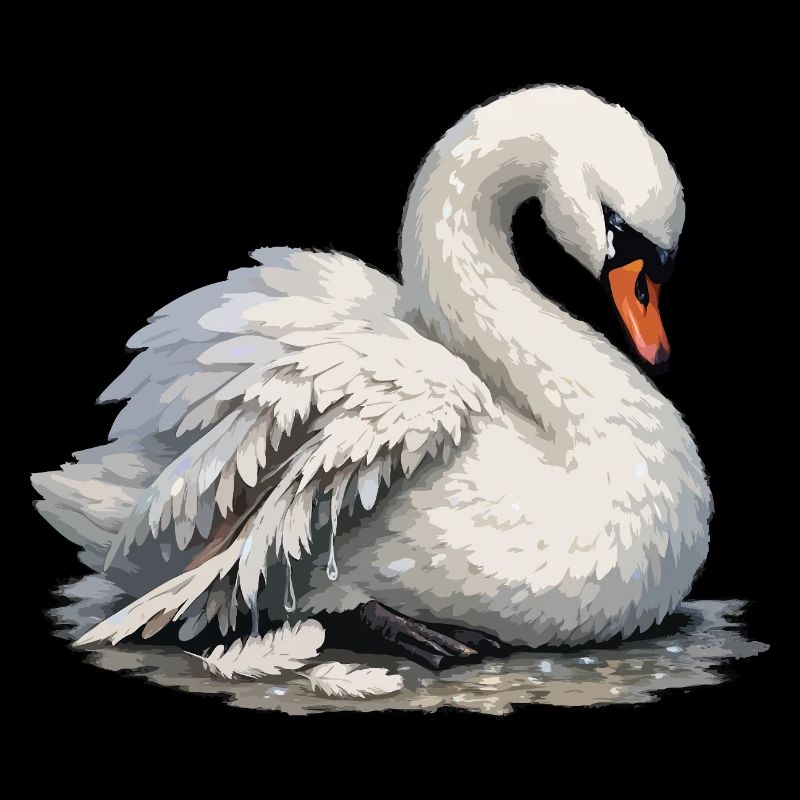 Swan with broken wing