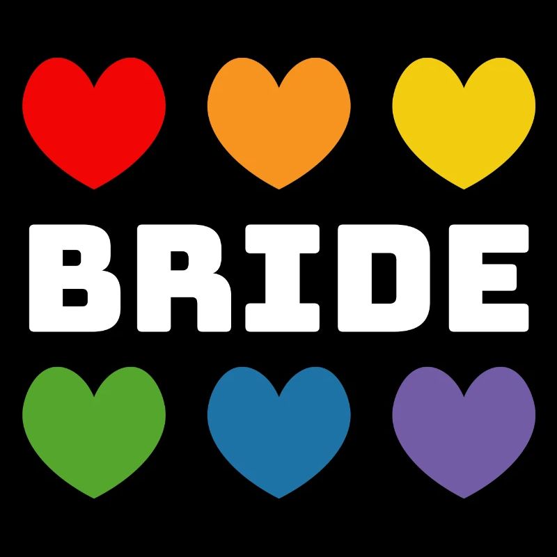 Regenbogenherzchen Bride weiss