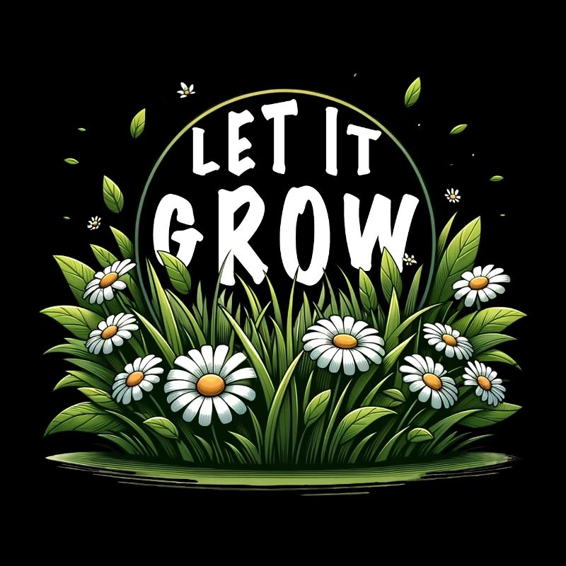 Let It Grow Meadow Daisy Spring Saying