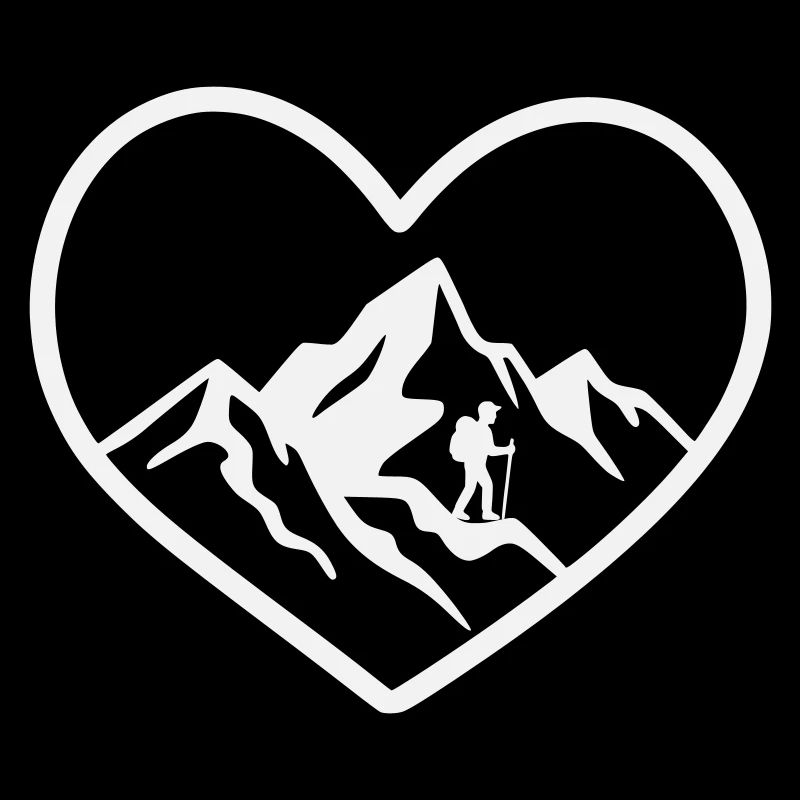 Herz Bergwanderer Panorama