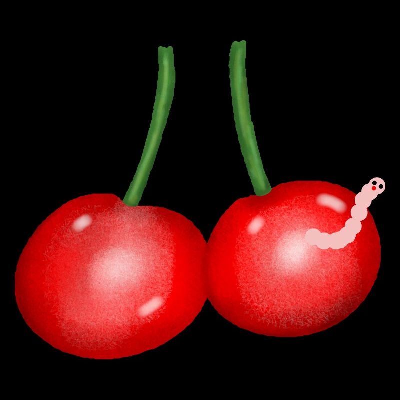 Cherries Cartoon Worm Fruit Cherry