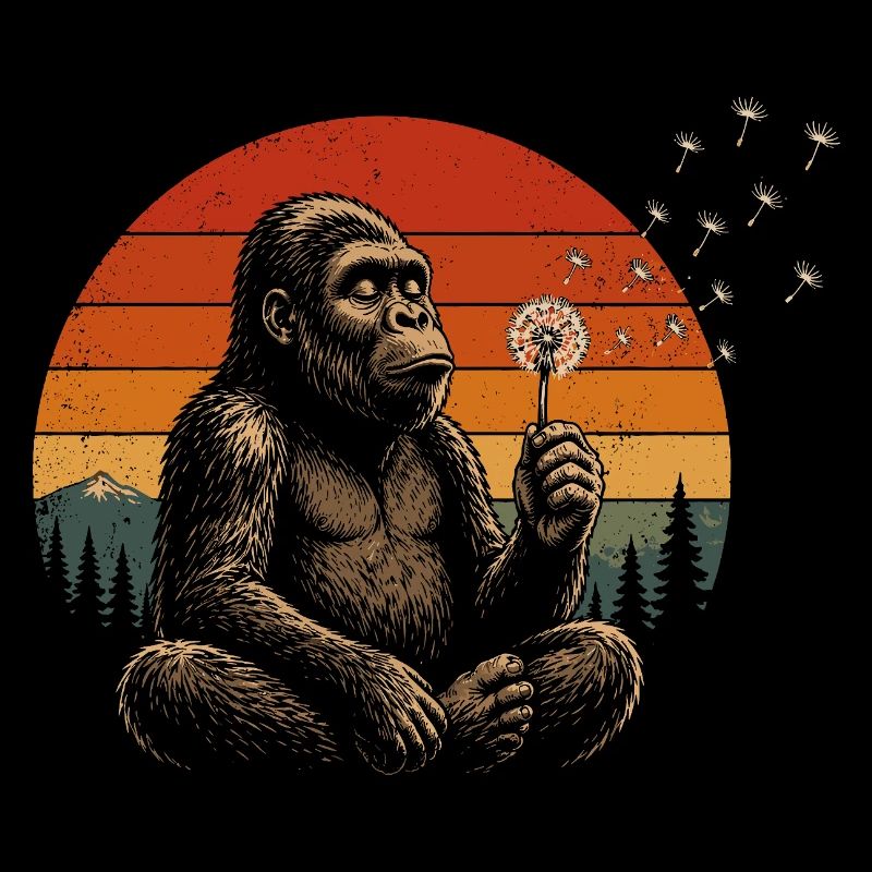 Ami singe au coucher de soleil