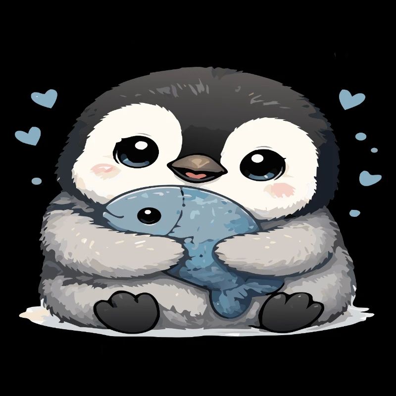 Cuddly Penguin with Fish