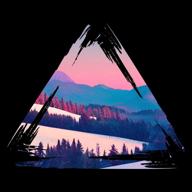 Pastel Mountain Sunset Triangle