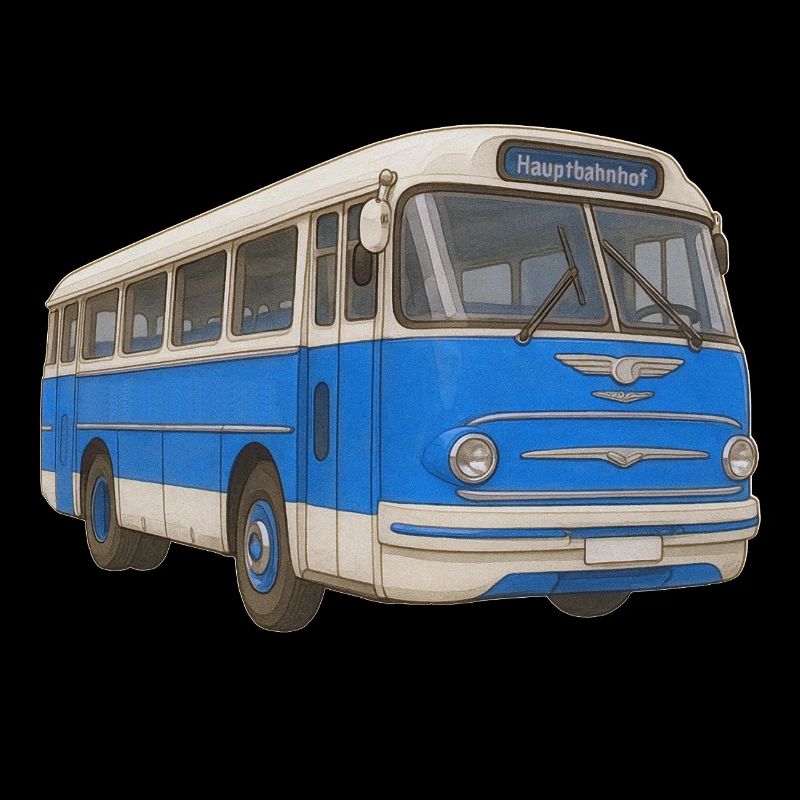 Alter blauer Bus