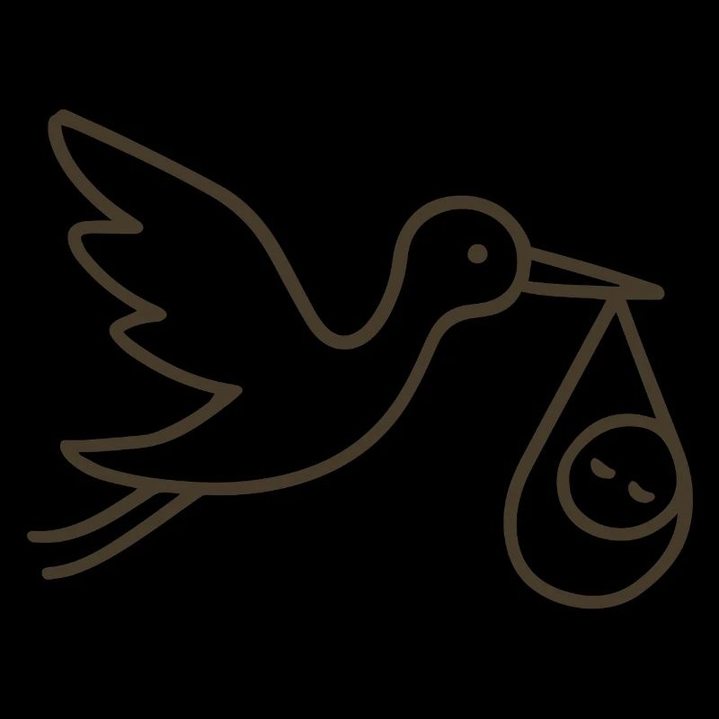 Cigogne avec bébé enfant - Arrivée minimale de bébé