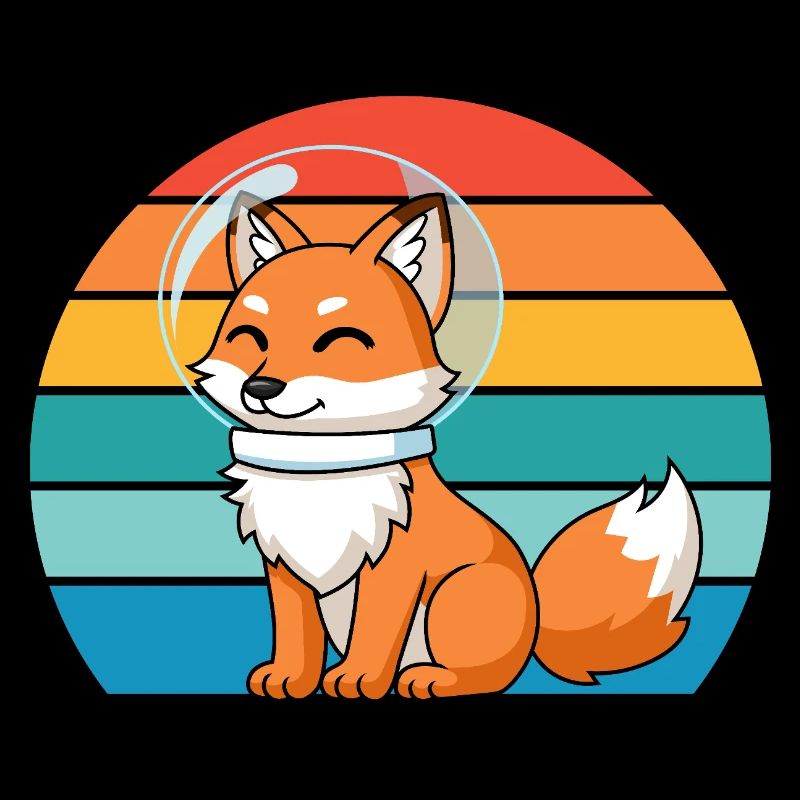 Astronauts Retro Predator Red Fox Fox Lover