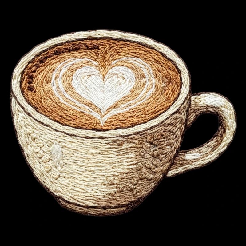Embroidered cappuccino – coffee lover (printed)