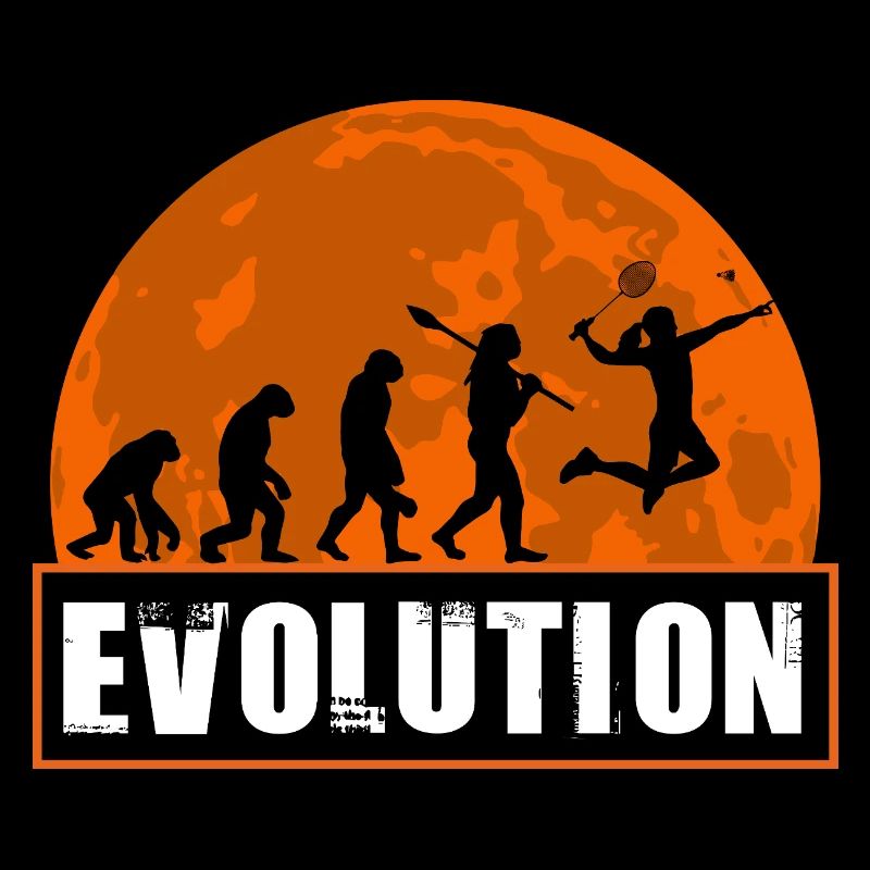 Badminton Evolution Spieler Retro Moon Sport
