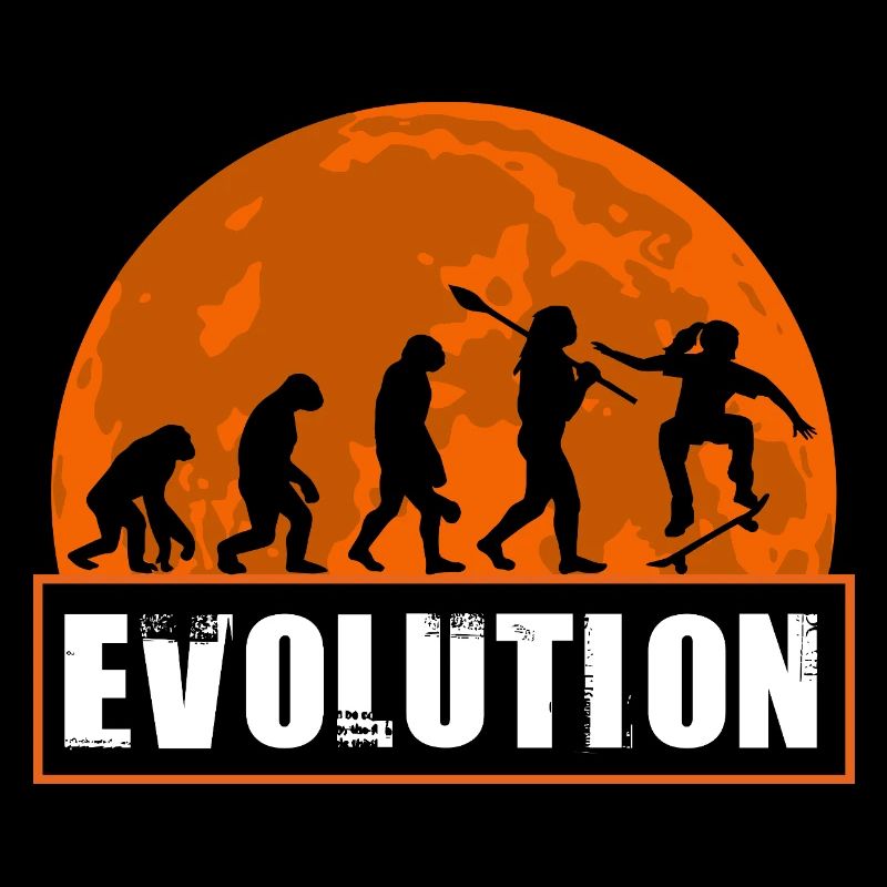 Evolution of Skateboarding Retro Sunset Skater