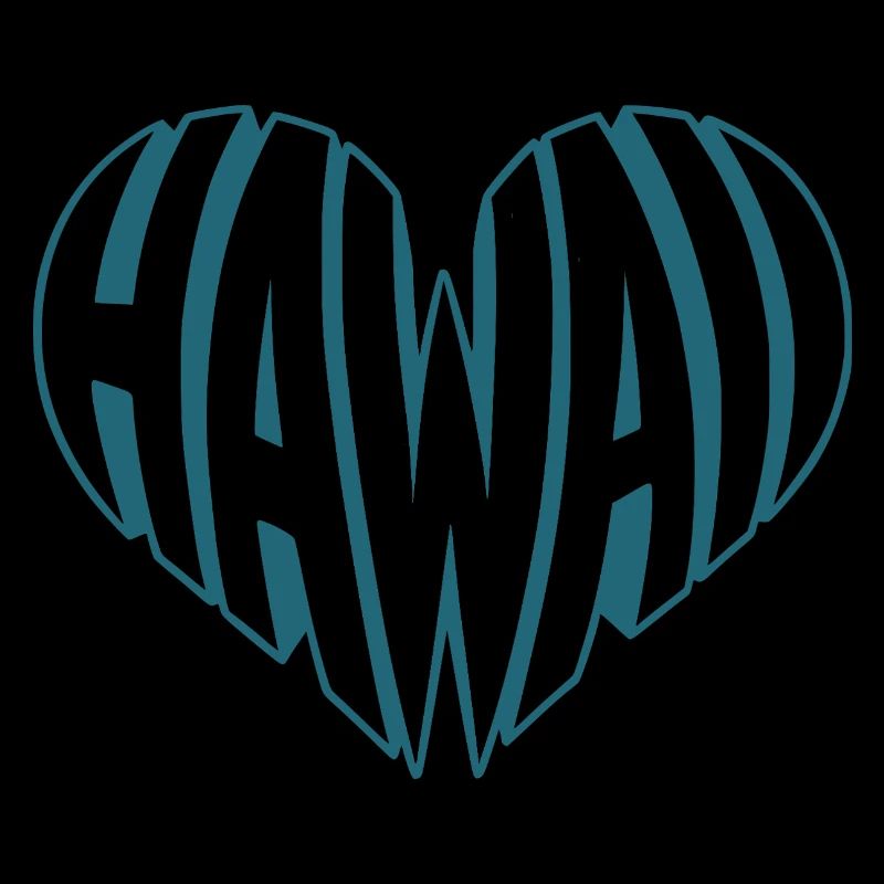 Hawaii, Hawaii Angular HeartTypo Design