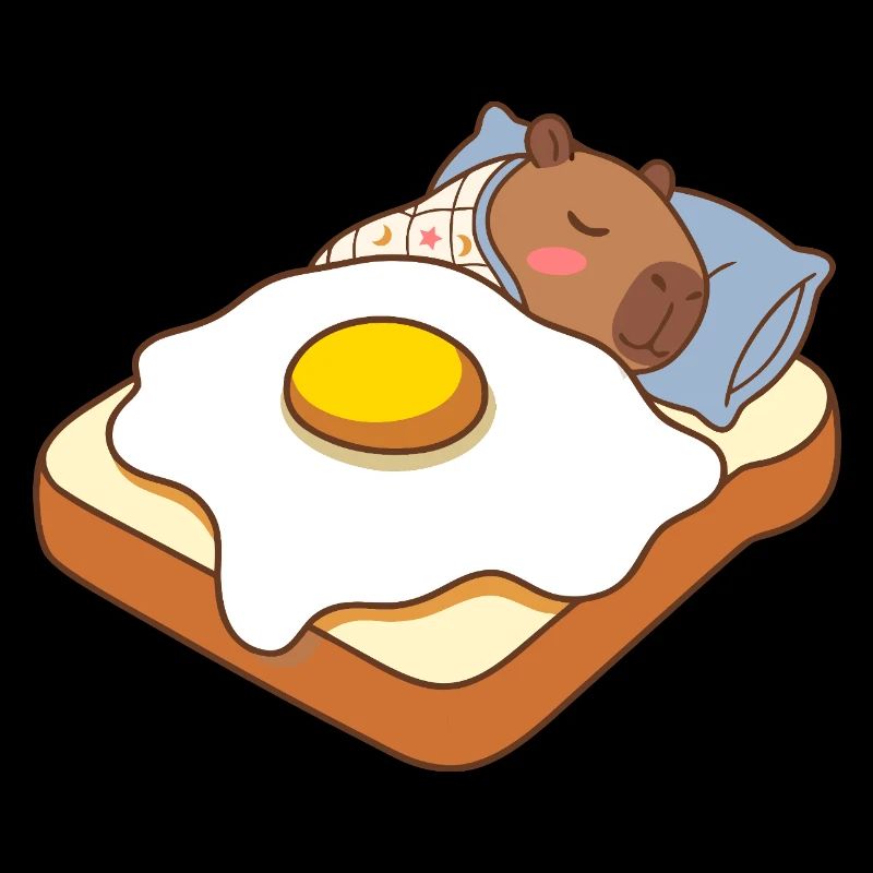 Eggpybara : Un capybara mignon sur un petit-déjeuner toasté