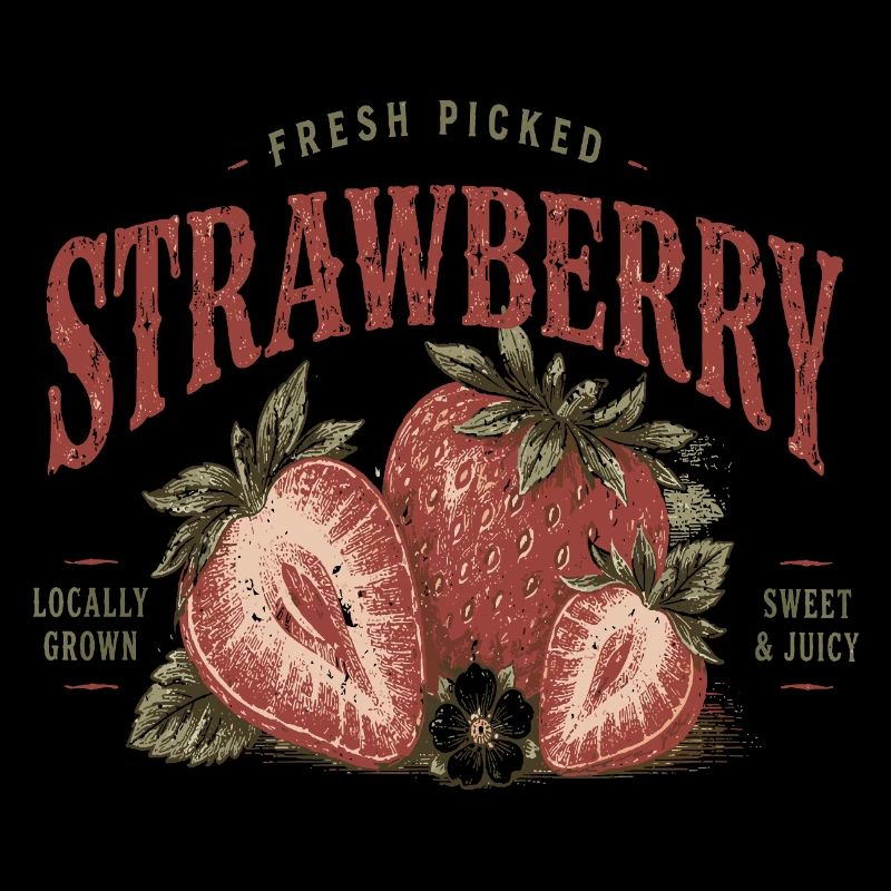 Impression vintage de l’étiquette fraise