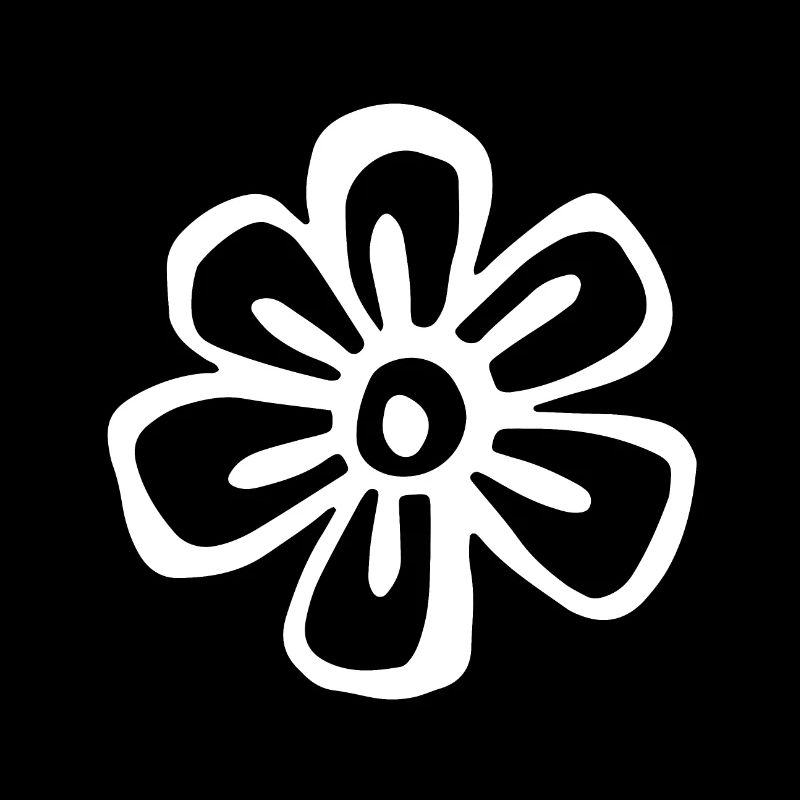 Une fleur blanche avec des traits larges.