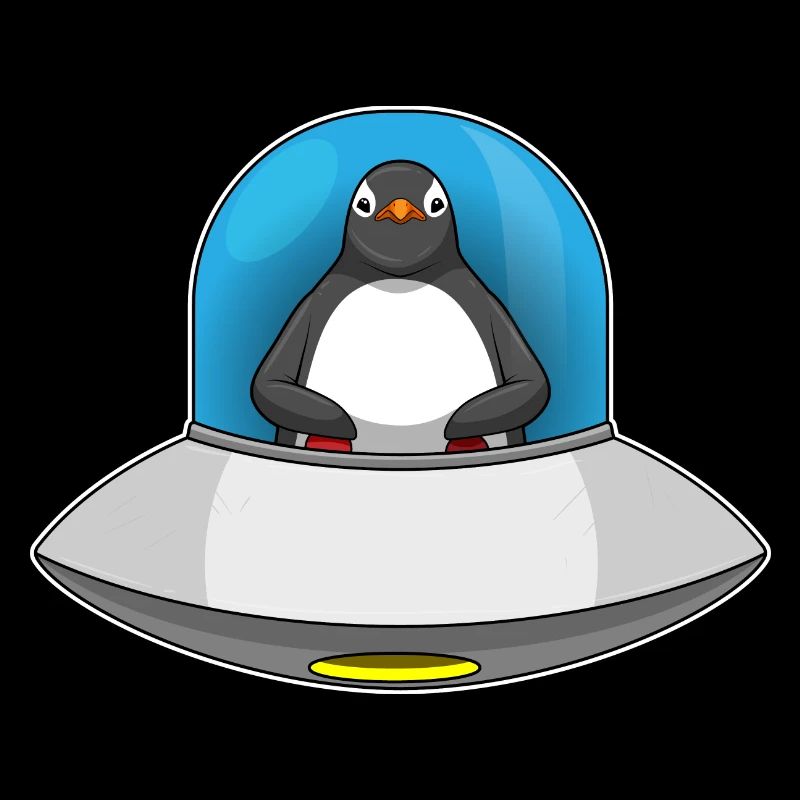 Penguin Spaceship Space