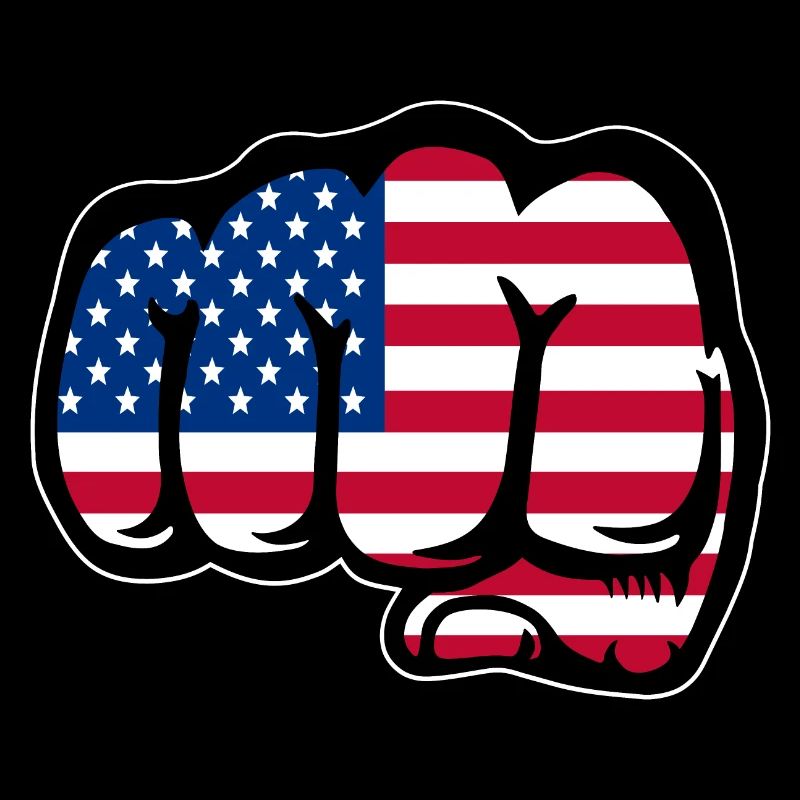 Drapeau des États-Unis main poing