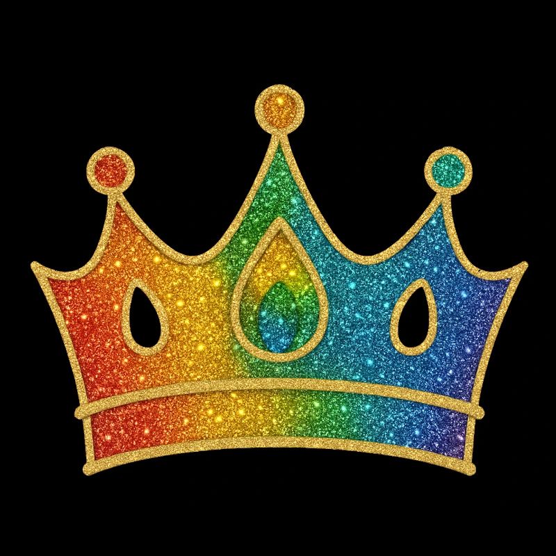 Glamorous rainbow crown with glitter effect