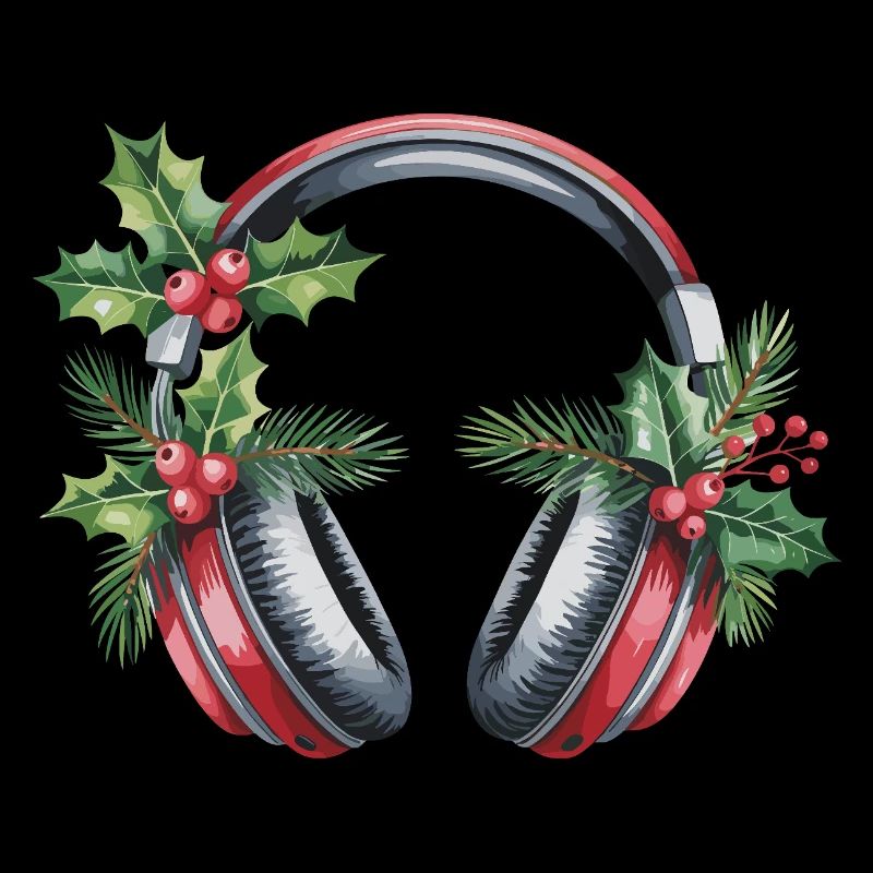 Weihnachtskopfhörer mit Tannengrün