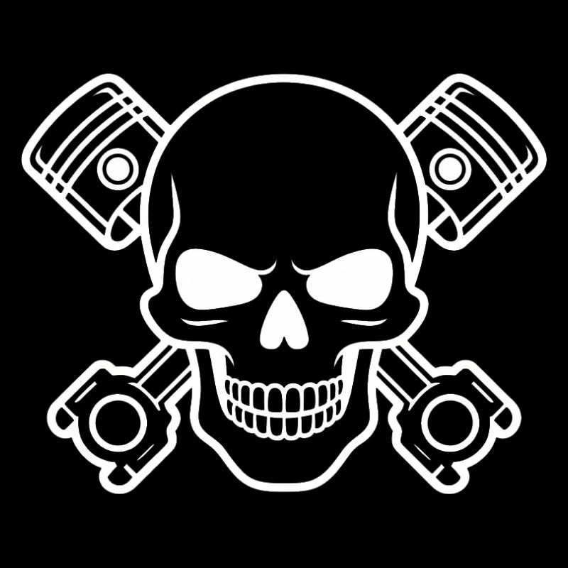 Crâne avec croix de piston