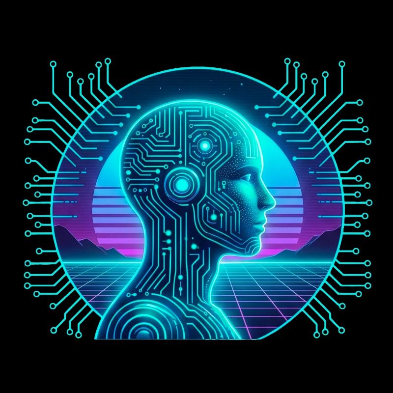 Artificial Intelligence Cyberpunk Neon Circuit