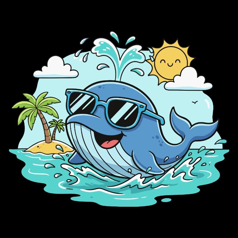 Baleine de plage avec lunettes de soleil