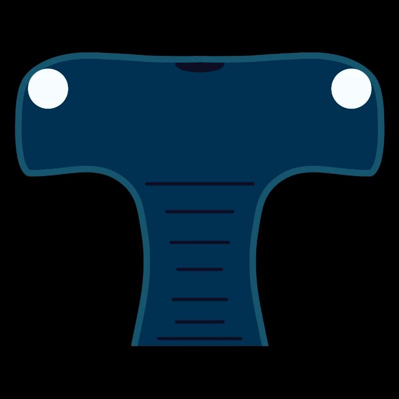 Mitternachtsblauer stilisierter Hammerhai-Kopf