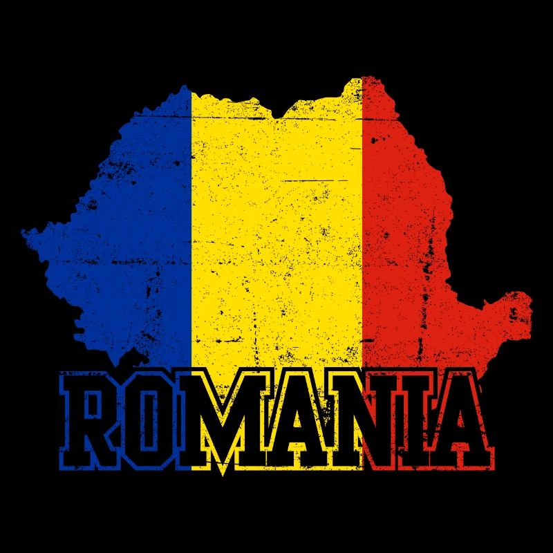 Romania Map Flag Emblem