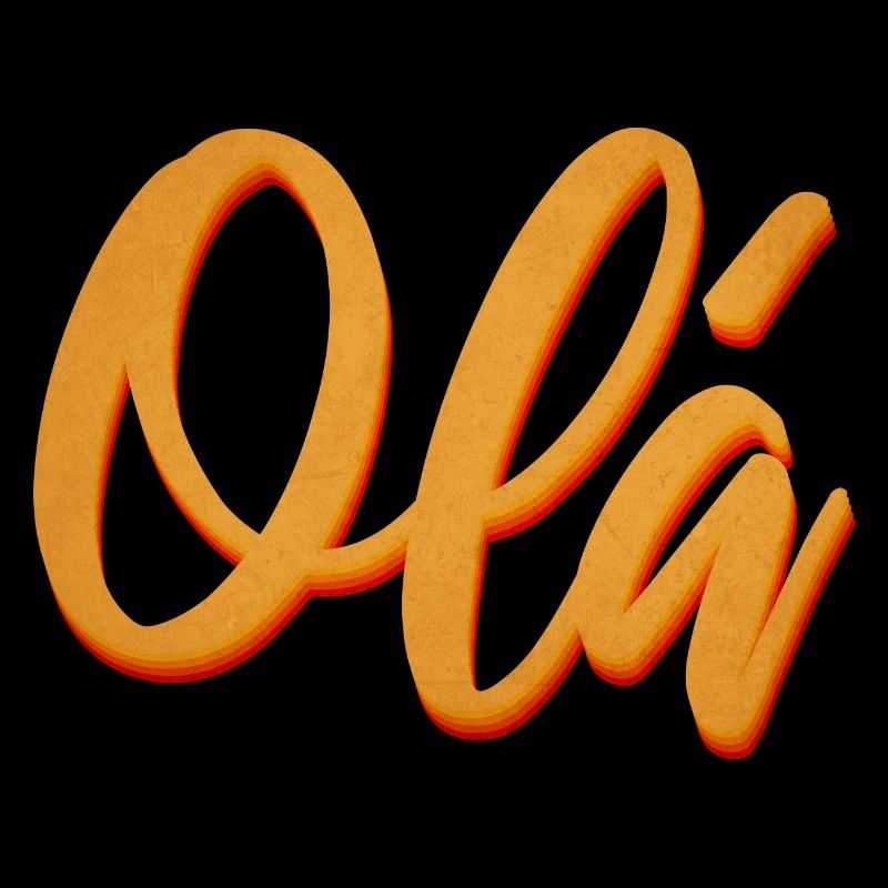 Olá Orange Script Tee