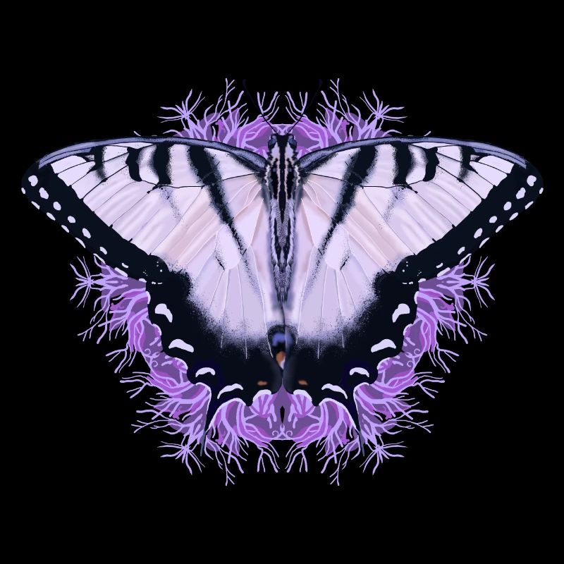 Papillon blanc à fleur pourpre