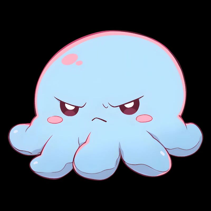 Blue grumpy octopus