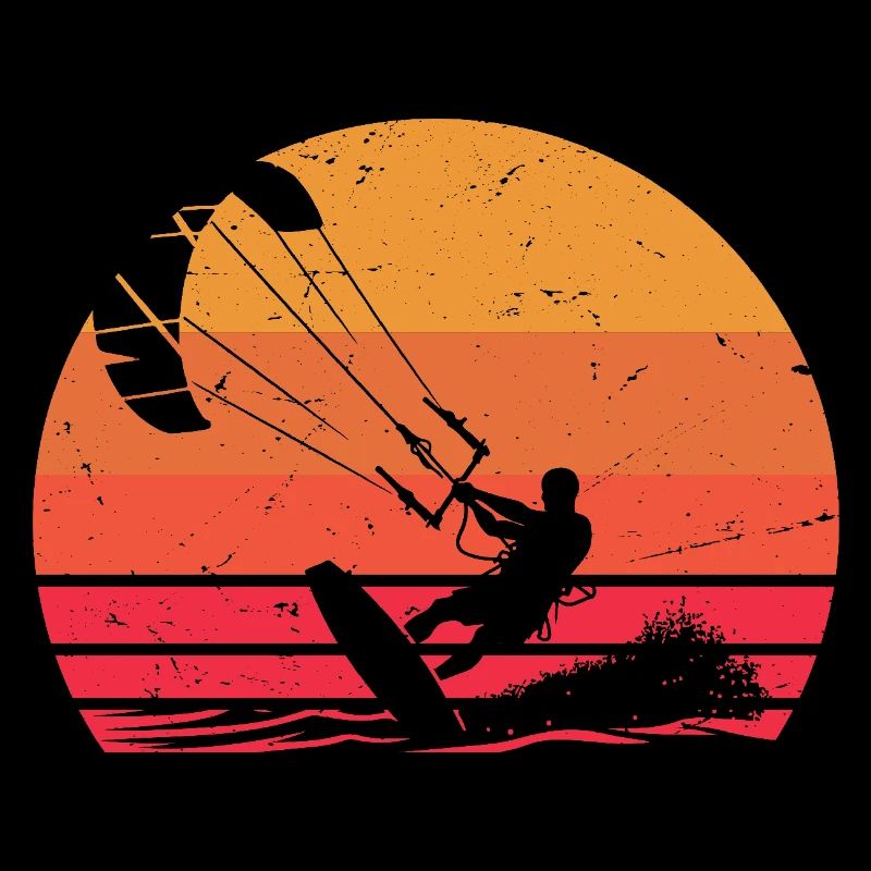 Sunset Kitesurf Silhouette Design