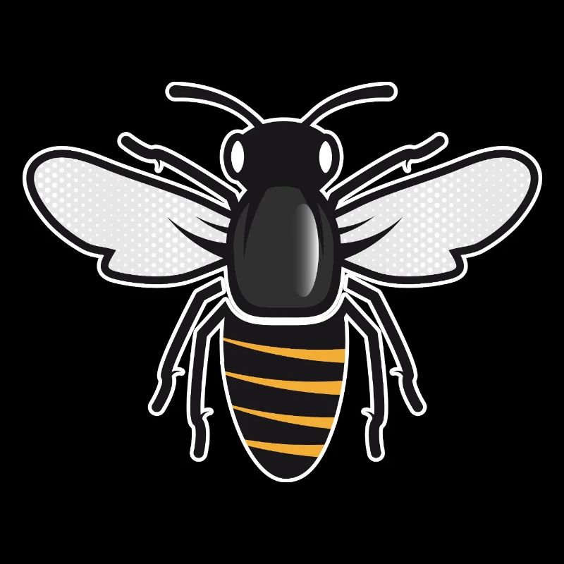 Stilisierte Biene - Insektenmotiv im Patch-Stil