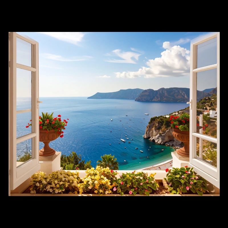 Panoramablick auf die Mittelmeerküste