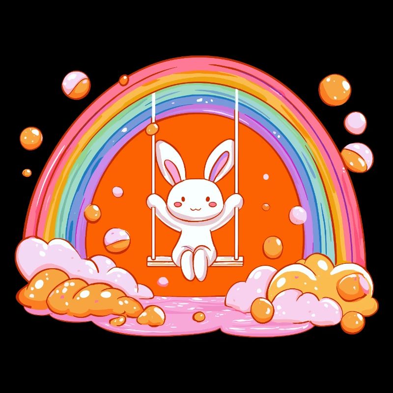 Cuddly Bunny Rainbow Swing
