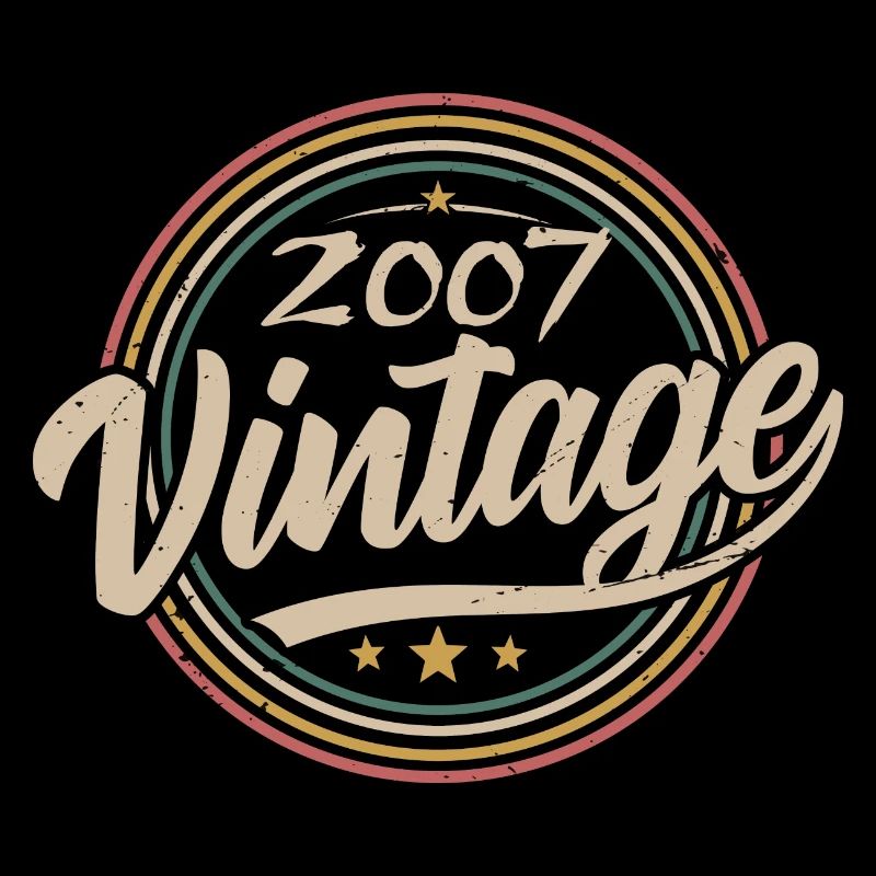 2007 Vintage 2007 Birthday Gift - Retro Style 2007
