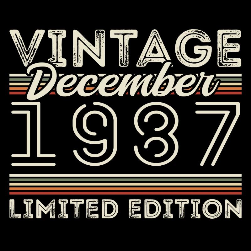 Vintage Décembre 1987 - 38e Anniversaire Décember